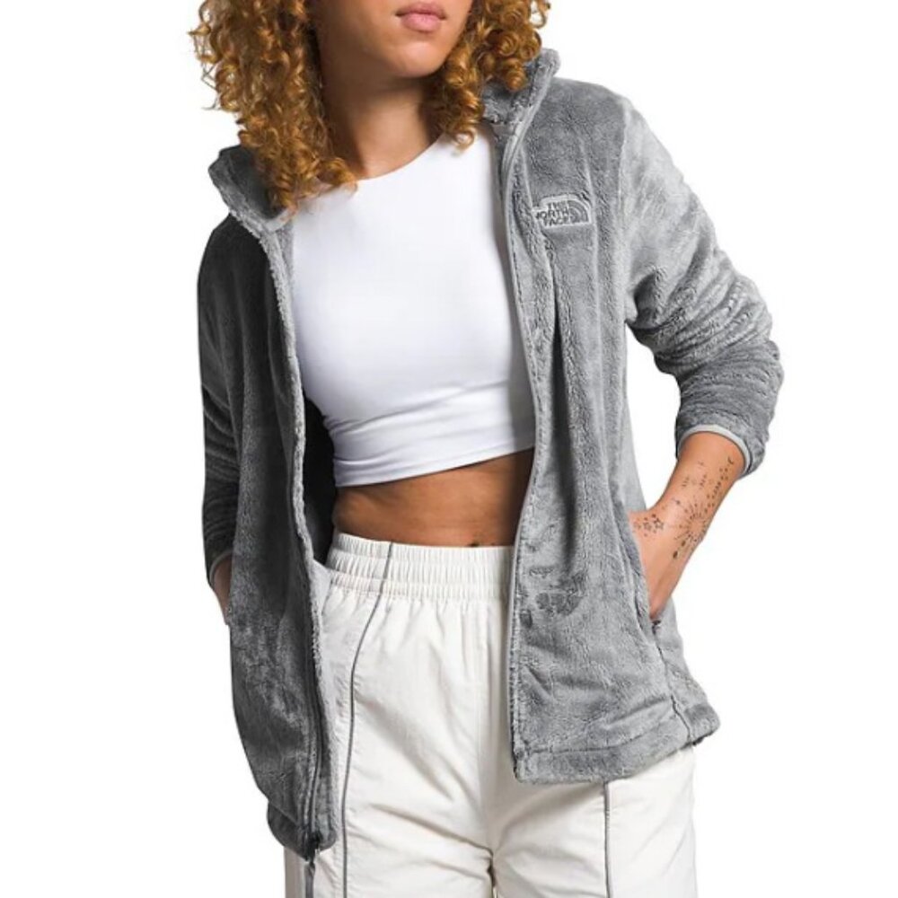 The North Face Osito Zip Front Fleece Jacket Meld Gray Womens Medium EUC